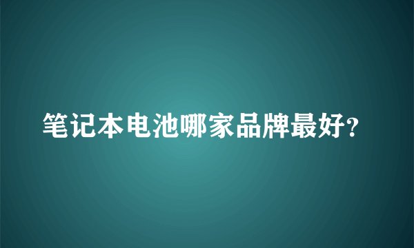 笔记本电池哪家品牌最好？