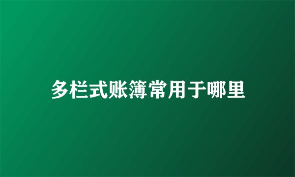 多栏式账簿常用于哪里