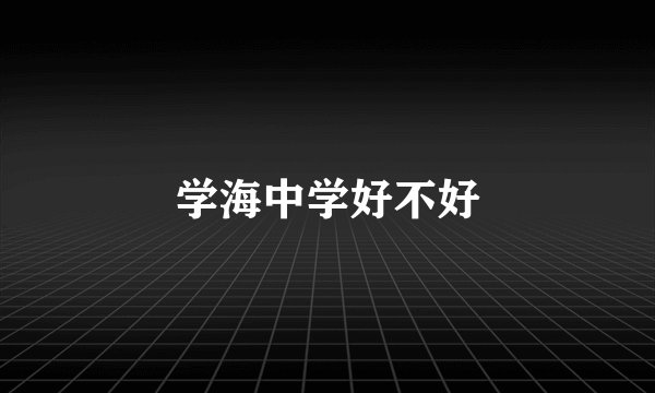 学海中学好不好