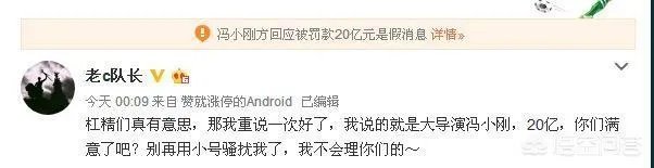 冯小刚被传言罚款20亿元是怎么回事?