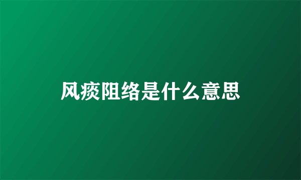 风痰阻络是什么意思