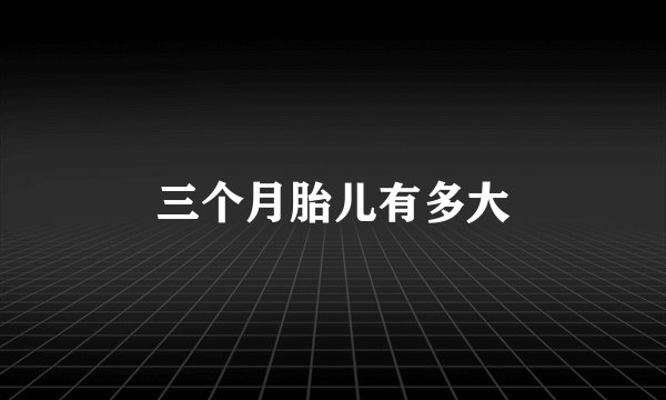 三个月胎儿有多大