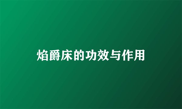 焰爵床的功效与作用