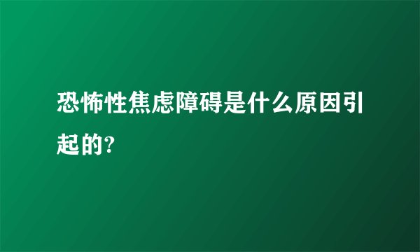 恐怖性焦虑障碍是什么原因引起的?