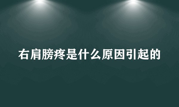 右肩膀疼是什么原因引起的