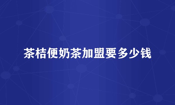茶桔便奶茶加盟要多少钱