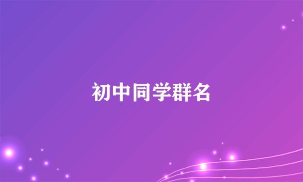 初中同学群名