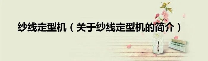 纱线定型机（关于纱线定型机的简介）