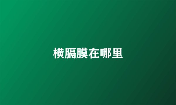 横膈膜在哪里