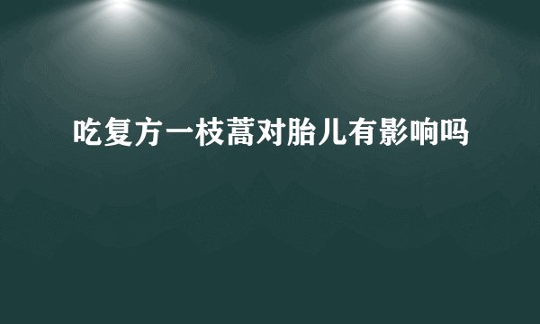 吃复方一枝蒿对胎儿有影响吗