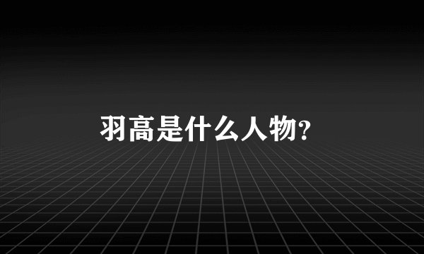 羽高是什么人物？