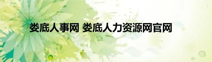 娄底人事网 娄底人力资源网官网