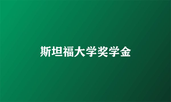 斯坦福大学奖学金