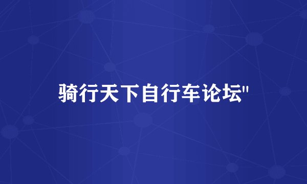 骑行天下自行车论坛
