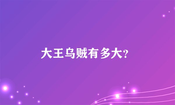大王乌贼有多大？