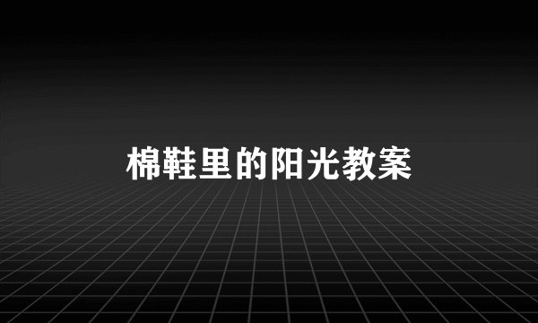 棉鞋里的阳光教案