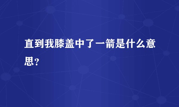 直到我膝盖中了一箭是什么意思?