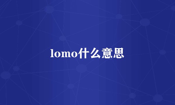 lomo什么意思