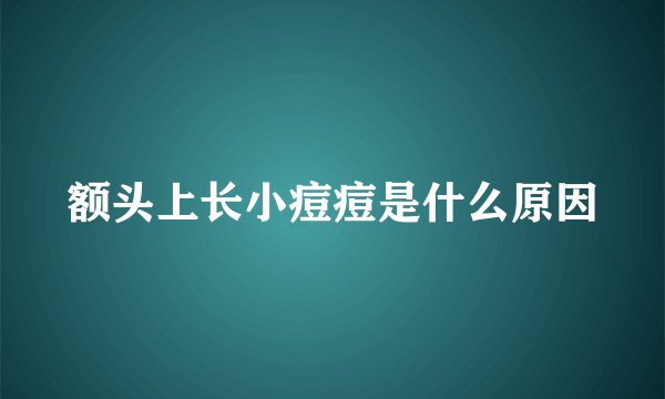 额头上长小痘痘是什么原因
