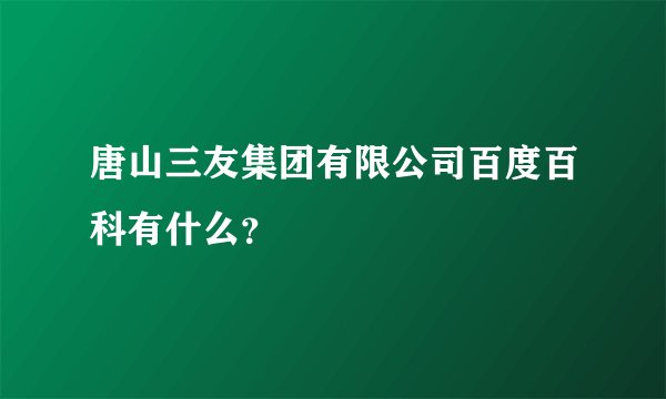 唐山三友集团有限公司百度百科有什么？