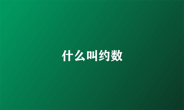 什么叫约数