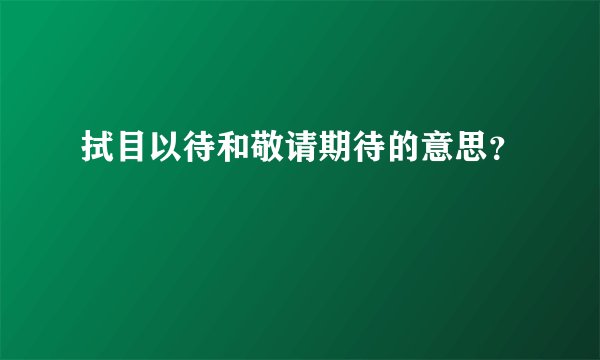 拭目以待和敬请期待的意思？