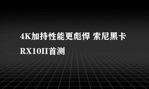 4K加持性能更彪悍 索尼黑卡RX10II首测