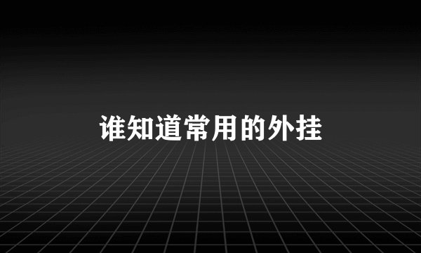 谁知道常用的外挂