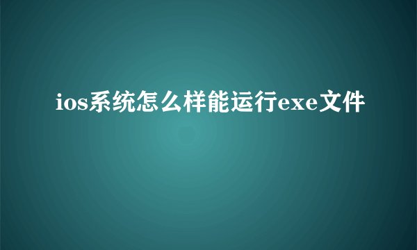 ios系统怎么样能运行exe文件