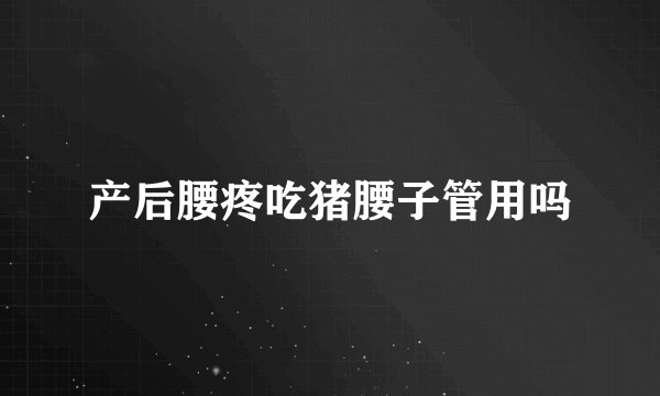 产后腰疼吃猪腰子管用吗