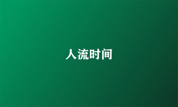 人流时间