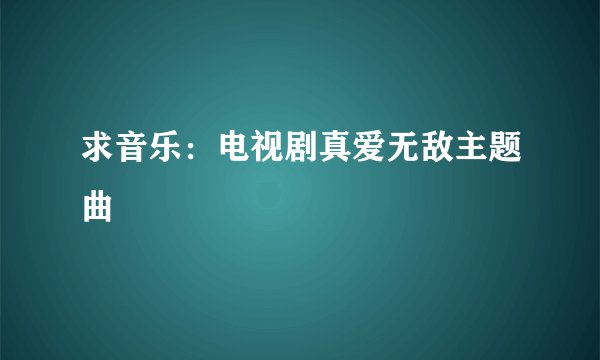 求音乐：电视剧真爱无敌主题曲