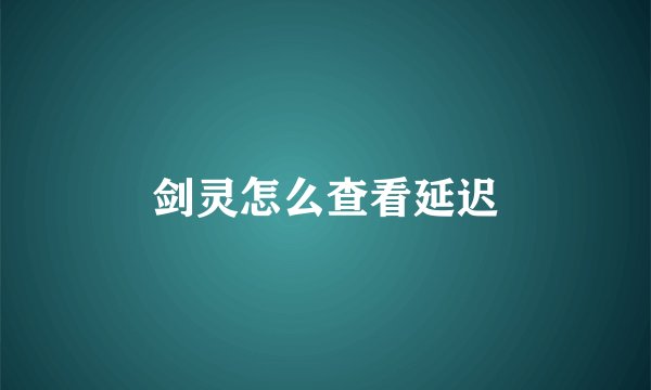 剑灵怎么查看延迟