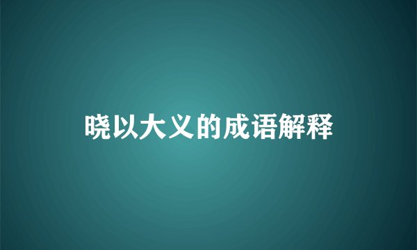 晓以大义的成语解释