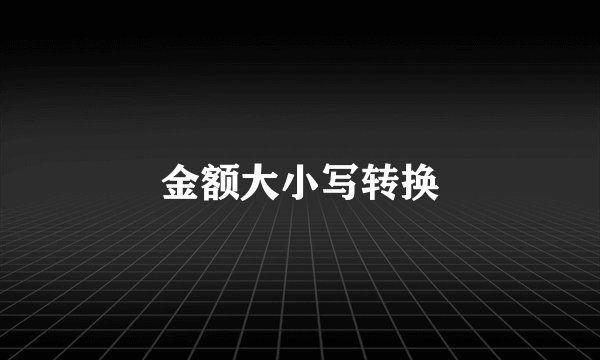 金额大小写转换