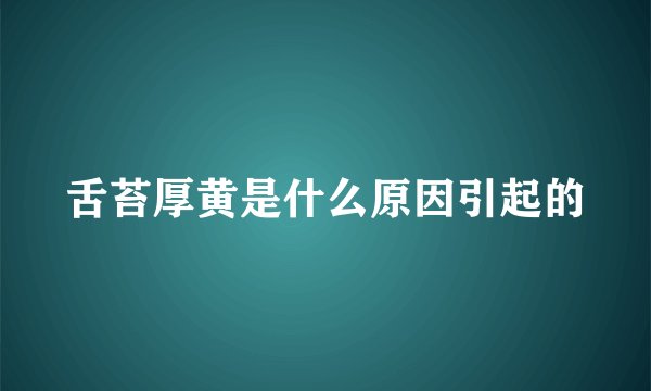 舌苔厚黄是什么原因引起的