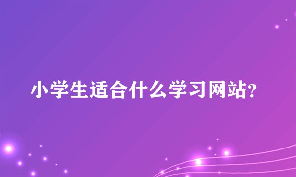 小学生适合什么学习网站？