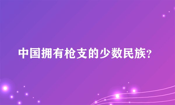 中国拥有枪支的少数民族？