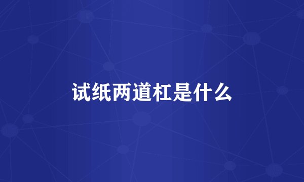 试纸两道杠是什么