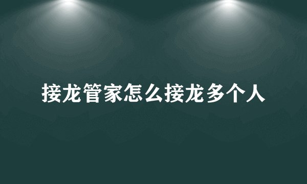 接龙管家怎么接龙多个人