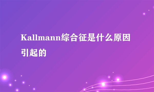 Kallmann综合征是什么原因引起的