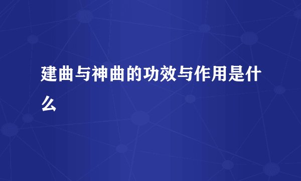 建曲与神曲的功效与作用是什么
