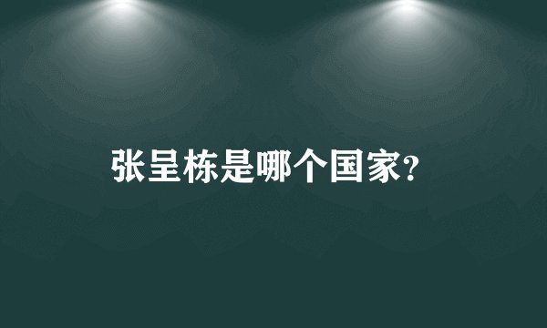 张呈栋是哪个国家?