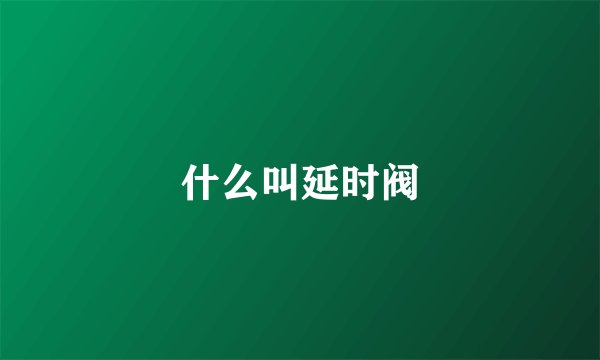 什么叫延时阀