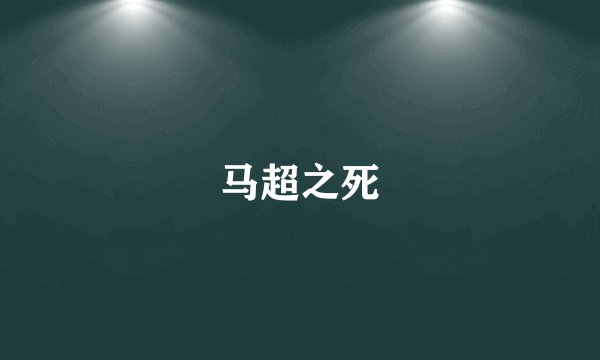 马超之死