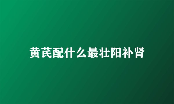 黄芪配什么最壮阳补肾