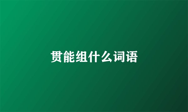 贯能组什么词语