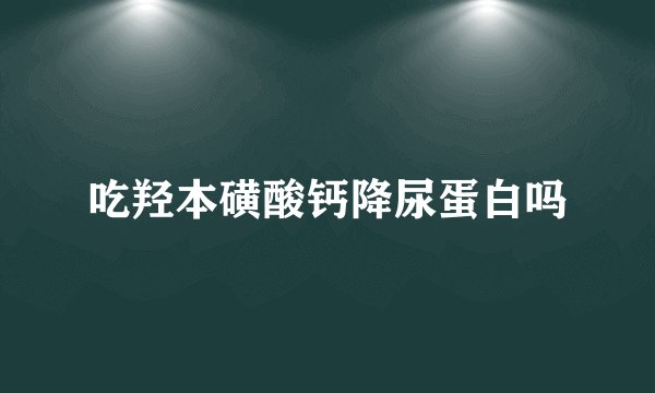 吃羟本磺酸钙降尿蛋白吗
