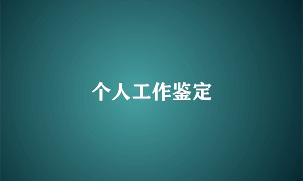 个人工作鉴定
