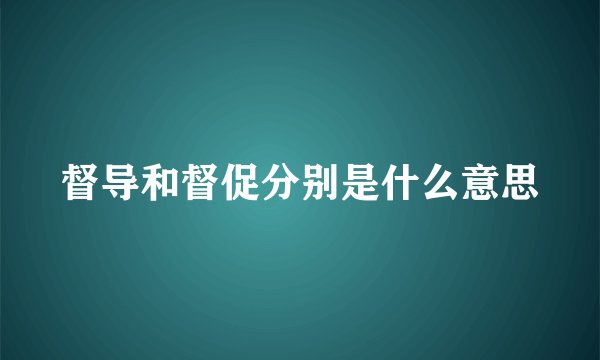 督导和督促分别是什么意思